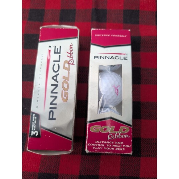 Lot of 9 Pinnacle Ribbon/Gold Ribbon Golf Balls Susan Komen Breast White & Pink - Picture 4 of 16